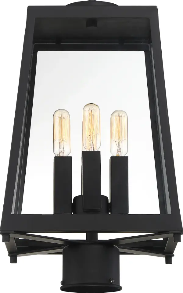 Halifax 4-Light Outdoor Post Lantern in Matte Black - Image 3