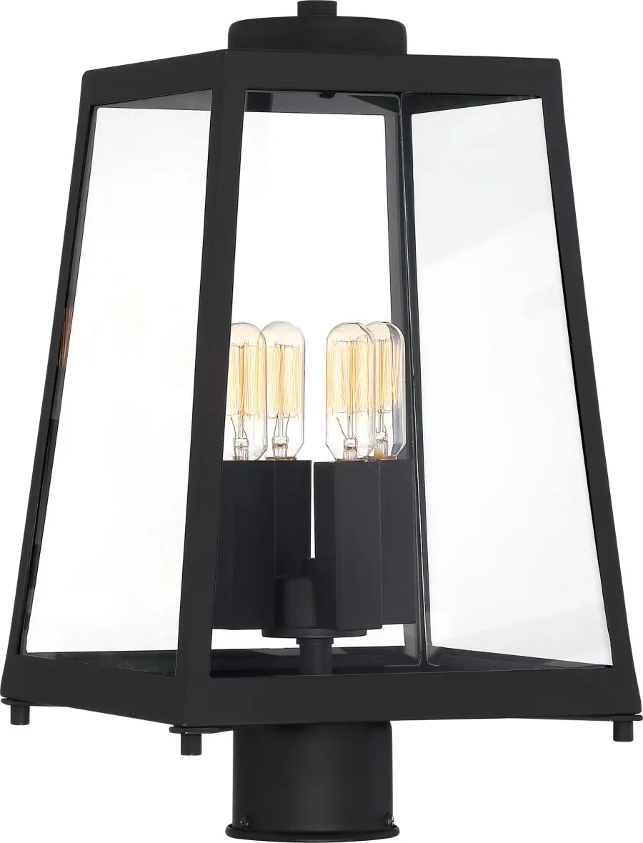 Halifax 4-Light Outdoor Post Lantern in Matte Black - Image 5