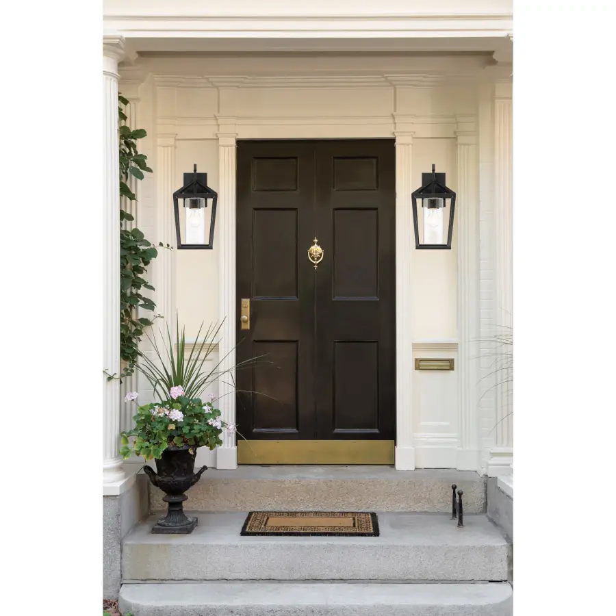 Hopewell Medium Outdoor Lantern in Matte Black - Image 4