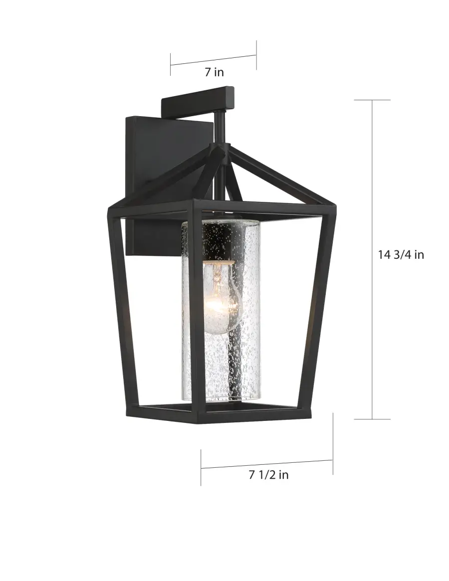 Hopewell Medium Outdoor Lantern in Matte Black - Image 5
