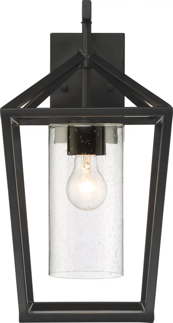 Hopewell Large Outdoor Wall Lantern in Matte Black - Image 1