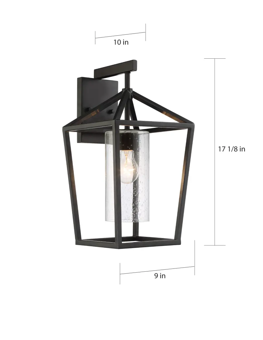 Hopewell Large Outdoor Wall Lantern in Matte Black - Image 4