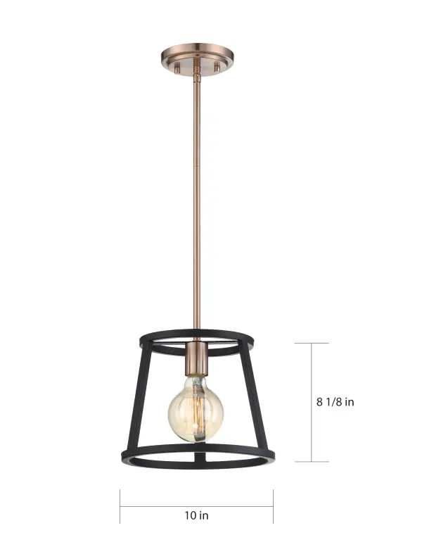 Chassis Mini Pendant - Copper Brushed Brass & Matte Black - Image 6