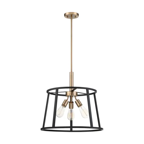 Chassis 3-Light Pendant in Copper Brushed Brass - Image 1