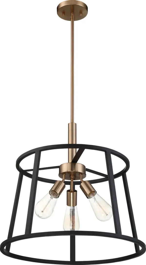 Chassis 3-Light Pendant in Copper Brushed Brass - Image 3