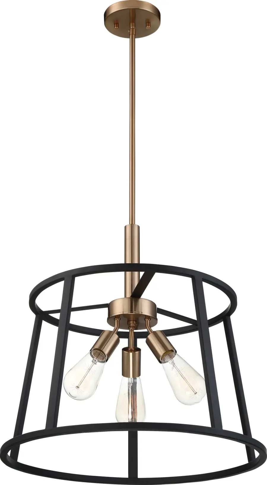 Chassis 3-Light Pendant in Copper Brushed Brass - Image 3