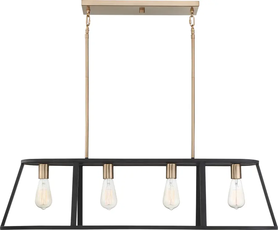 Chassis 4-Light Island Pendant in Copper Brushed Brass & Matte Black - Image 2
