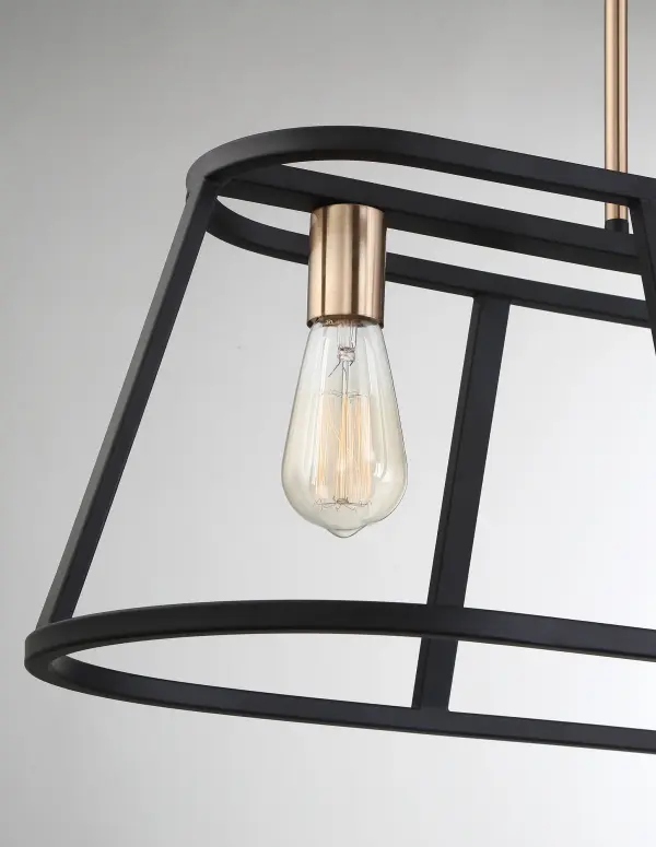 Chassis 4-Light Island Pendant in Copper Brushed Brass & Matte Black - Image 5