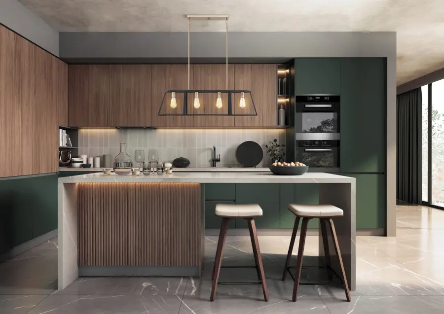 Chassis 4-Light Island Pendant in Copper Brushed Brass & Matte Black - Image 7
