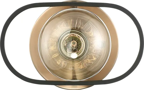 Chassis 1-Light Wall Sconce in Copper Brushed Brass with Matte Black Frame - Image 2