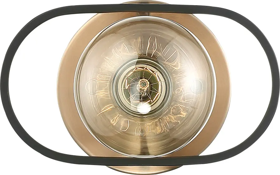 Chassis 1-Light Wall Sconce in Copper Brushed Brass with Matte Black Frame - Image 2