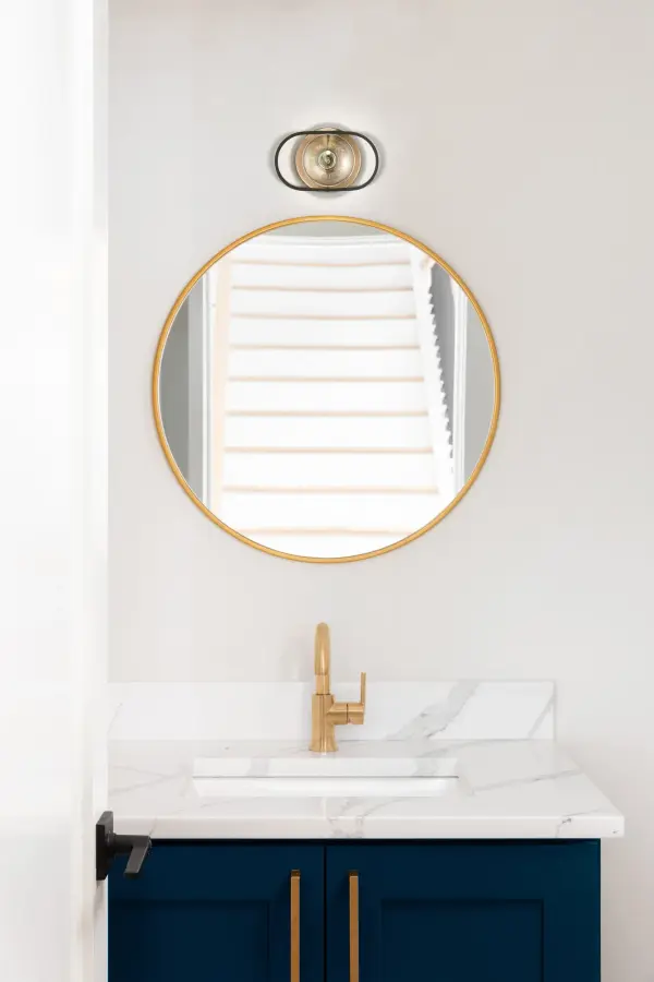 Chassis 1-Light Wall Sconce in Copper Brushed Brass with Matte Black Frame - Image 9