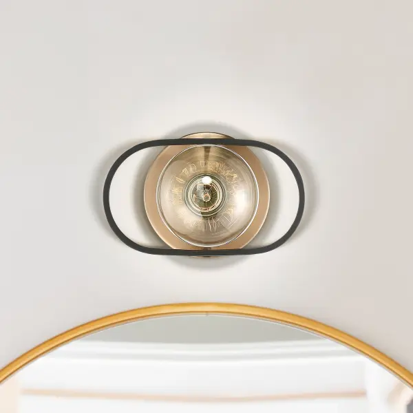 Chassis 1-Light Wall Sconce in Copper Brushed Brass with Matte Black Frame - Image 10