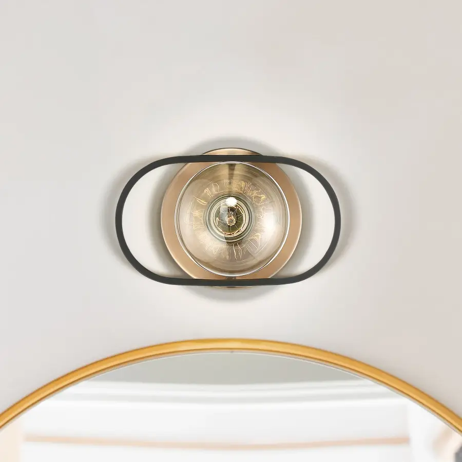 Chassis 1-Light Wall Sconce in Copper Brushed Brass with Matte Black Frame - Image 10