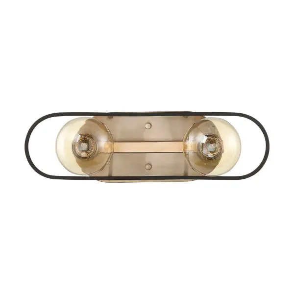 Chassis 2-Light Vanity in Copper Brushed Brass with Matte Black - Image 1