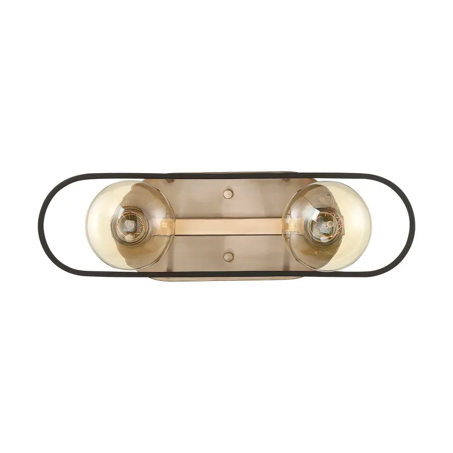 Chassis 2-Light Vanity in Copper Brushed Brass with Matte Black - Image 1