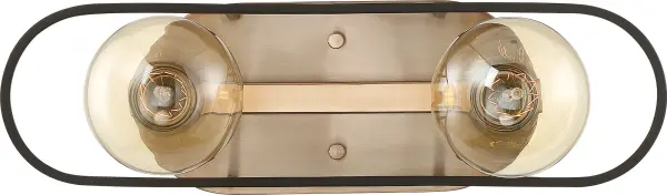 Chassis 2-Light Vanity in Copper Brushed Brass with Matte Black - Image 2