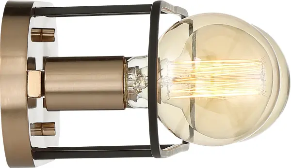 Chassis 2-Light Vanity in Copper Brushed Brass with Matte Black - Image 4