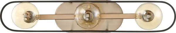 Chassis 3-Light Vanity in Copper Brushed Brass with Matte Black Frame - Image 3