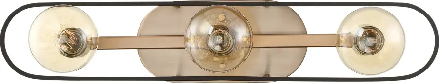 Chassis 3-Light Vanity in Copper Brushed Brass with Matte Black Frame - Image 3