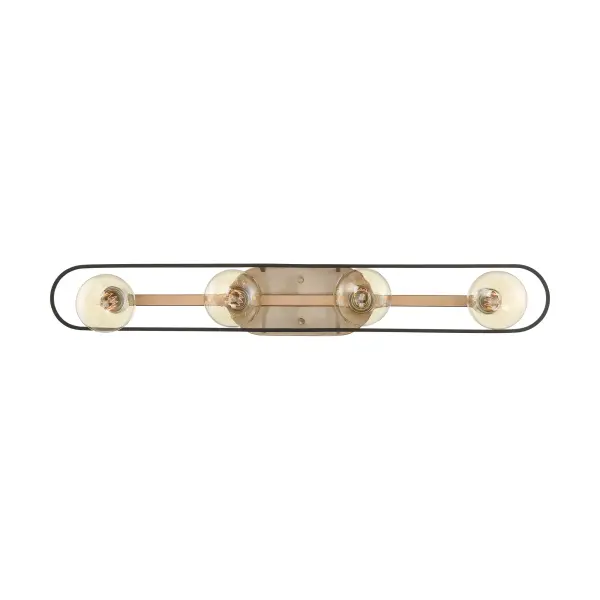 Chassis 4-Light Vanity in Copper Brushed Brass with Matte Black - Image 1