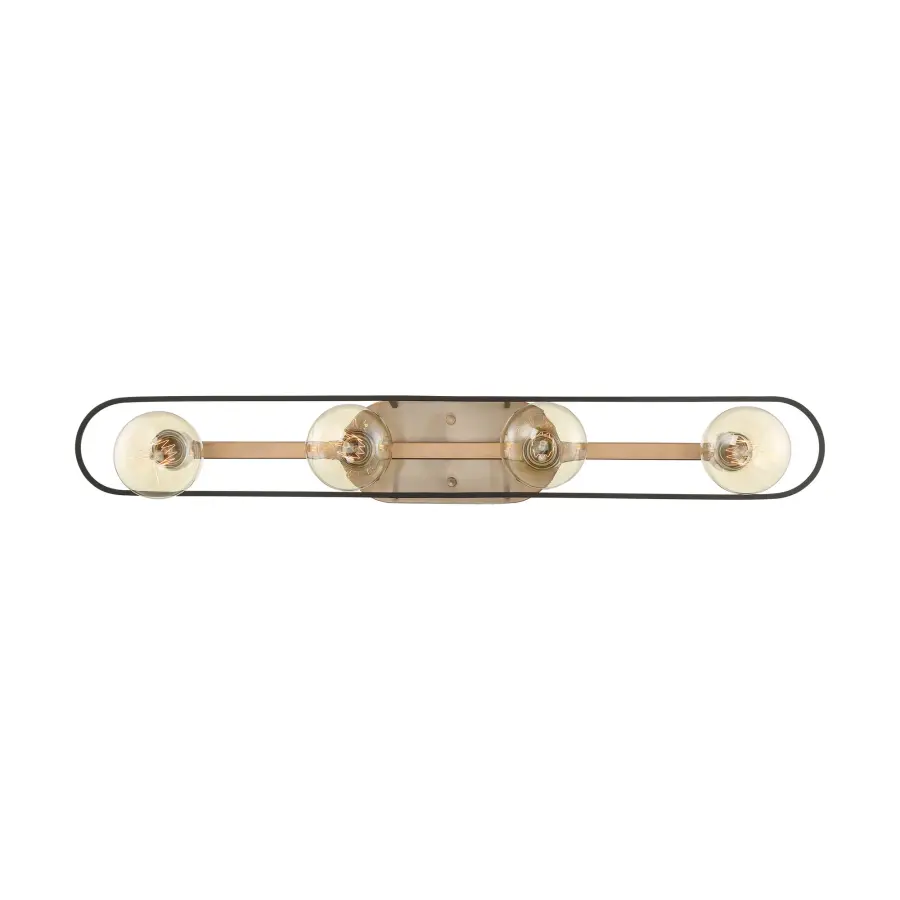 Chassis 4-Light Vanity in Copper Brushed Brass with Matte Black - Image 1