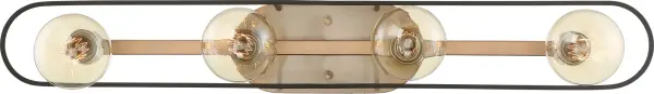 Chassis 4-Light Vanity in Copper Brushed Brass with Matte Black - Image 2