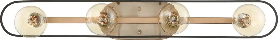 Chassis 4-Light Vanity in Copper Brushed Brass with Matte Black - Image 2
