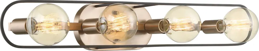 Chassis 4-Light Vanity in Copper Brushed Brass with Matte Black - Image 3