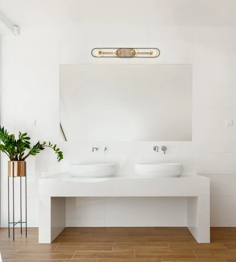 Chassis 4-Light Vanity in Copper Brushed Brass with Matte Black - Image 7