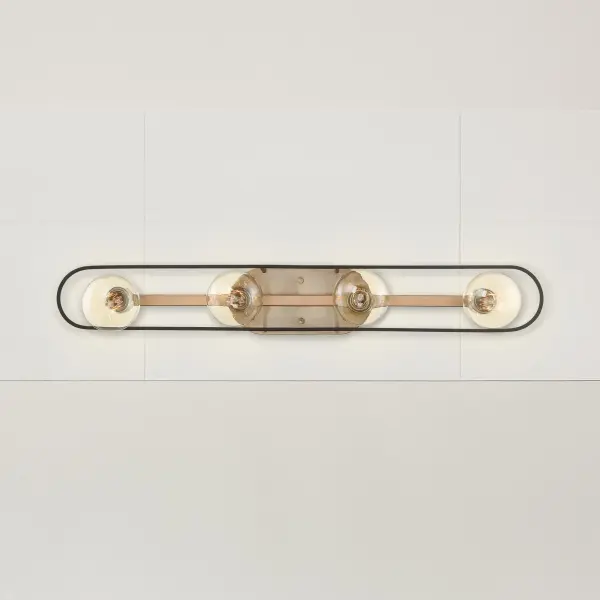Chassis 4-Light Vanity in Copper Brushed Brass with Matte Black - Image 8
