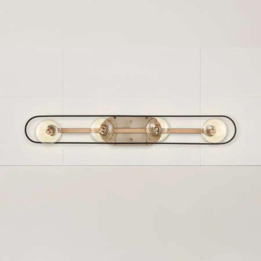Chassis 4-Light Vanity in Copper Brushed Brass with Matte Black - Image 8