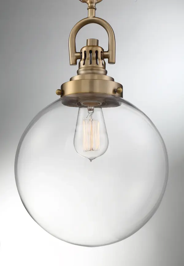 Skyloft Burnished Brass Pendant with Clear Glass Globe - Image 3