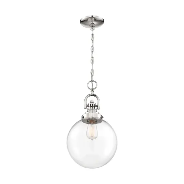 Skyloft Clear Glass Globe Pendant in Polished Nickel - Image 1