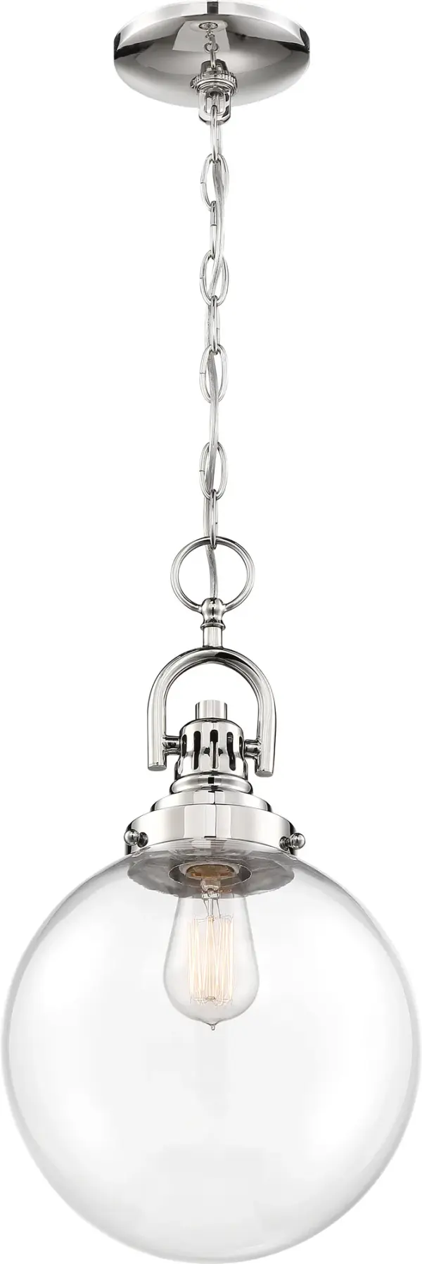 Skyloft Clear Glass Globe Pendant in Polished Nickel - Image 2