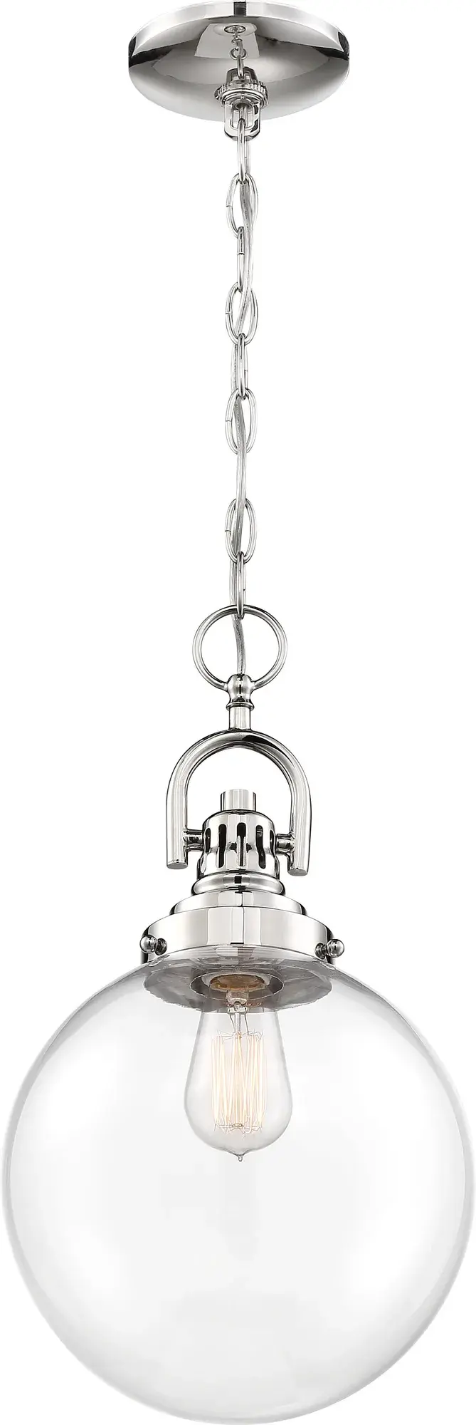 Skyloft Clear Glass Globe Pendant in Polished Nickel - Image 2