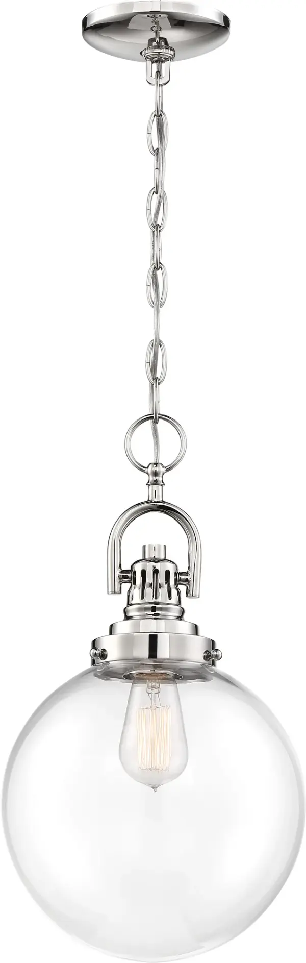 Skyloft Clear Glass Globe Pendant in Polished Nickel - Image 3