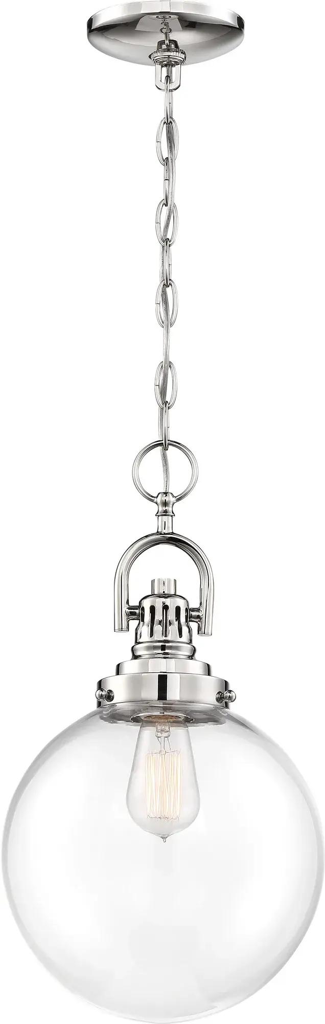 Skyloft Clear Glass Globe Pendant in Polished Nickel - Image 3