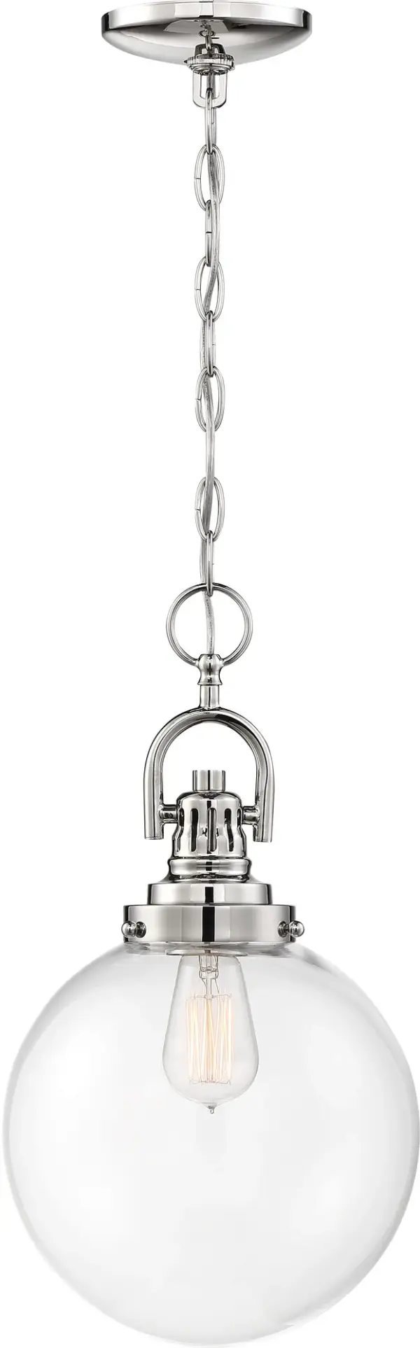 Skyloft Clear Glass Globe Pendant in Polished Nickel - Image 4