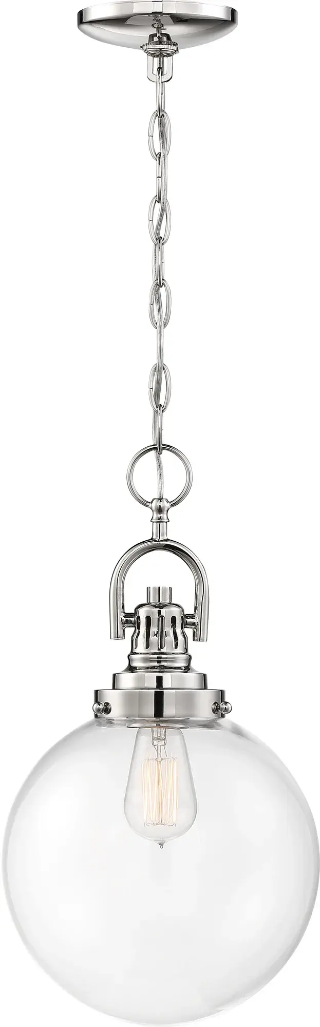 Skyloft Clear Glass Globe Pendant in Polished Nickel - Image 4