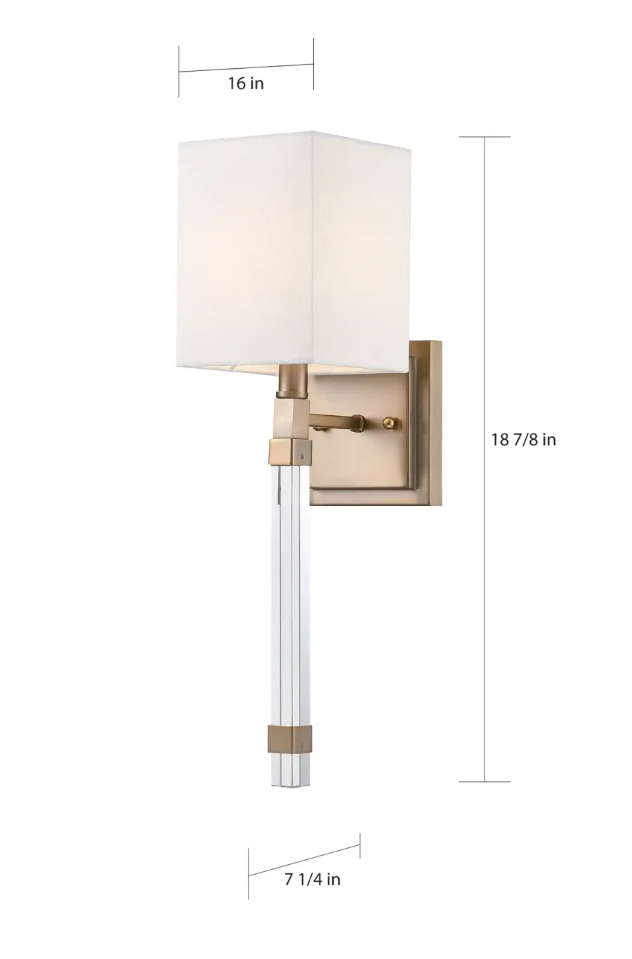 Thompson 1-Light Wall Sconce in Burnished Brass with White Linen Shade - Image 5