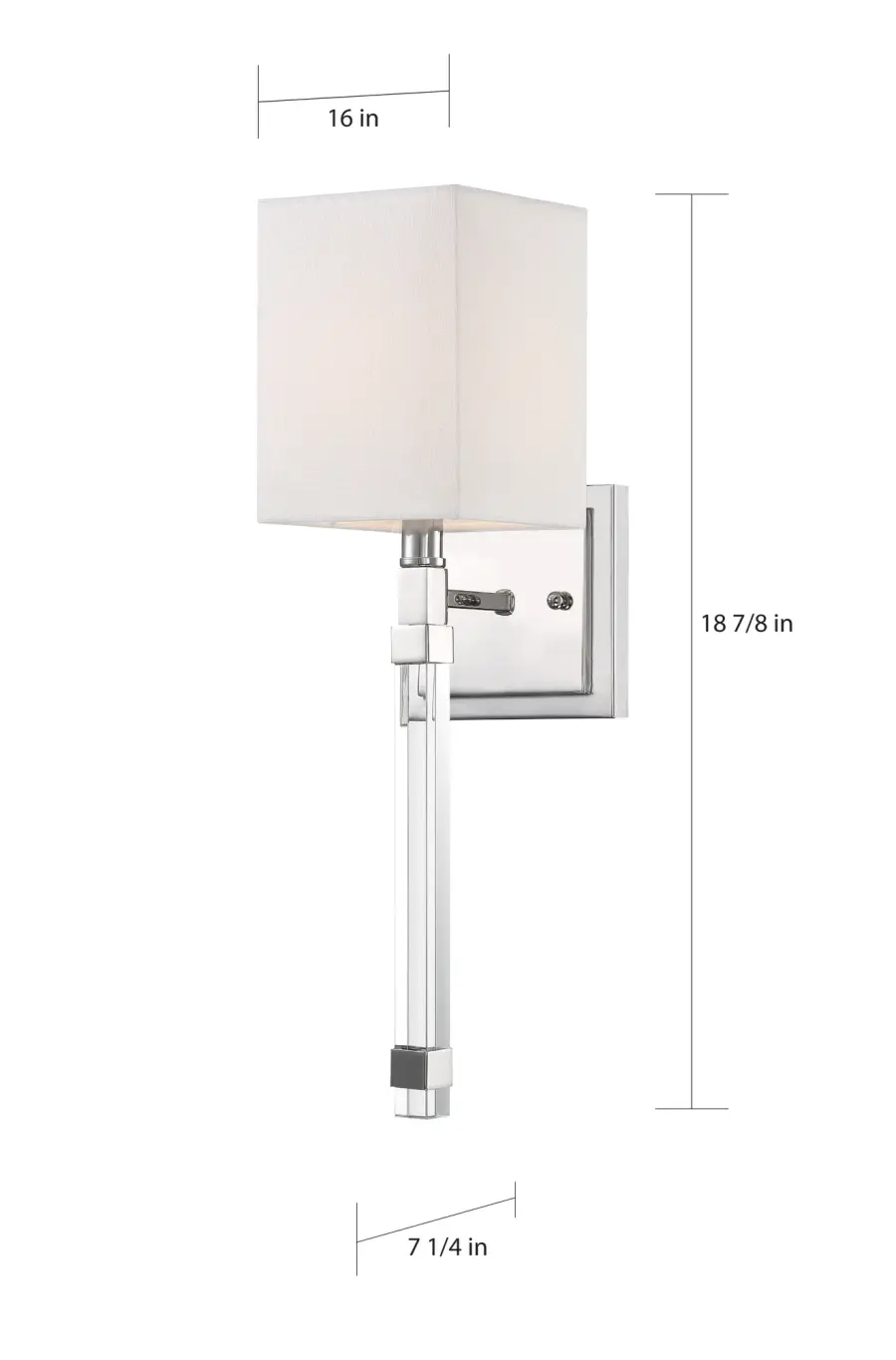 Thompson 1-Light Wall Sconce in Polished Nickel with White Linen Shade - Image 6