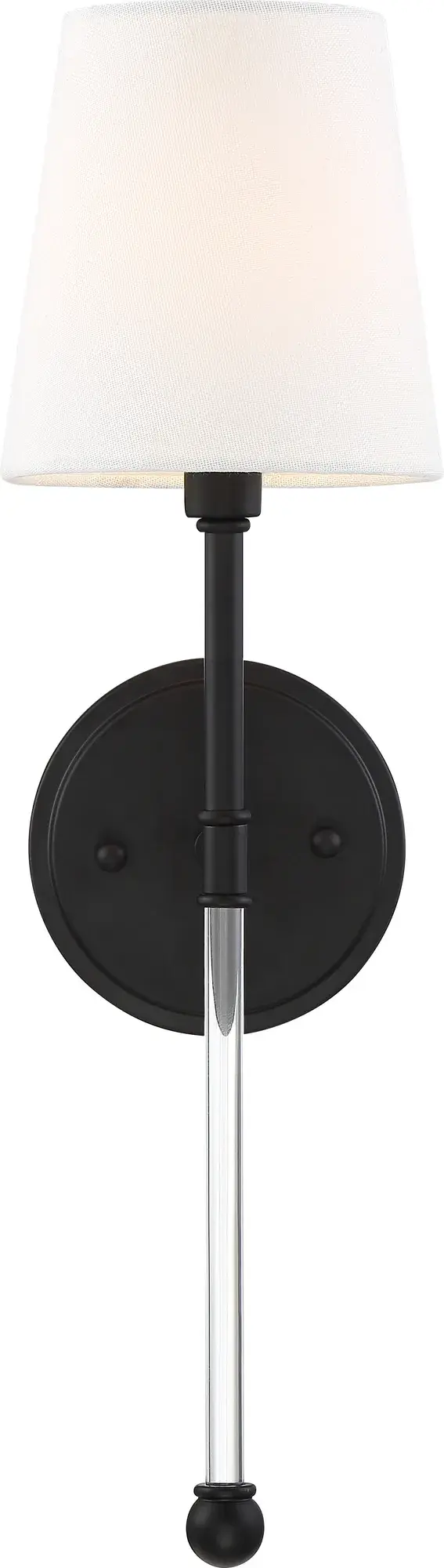 Olmstead 1-Light Wall Sconce in Aged Bronze with White Linen Shade - Image 2