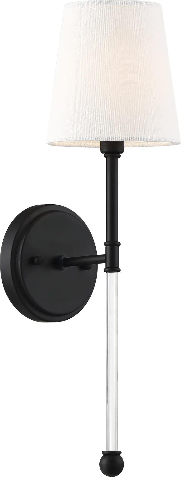 Olmstead 1-Light Wall Sconce in Aged Bronze with White Linen Shade - Image 3