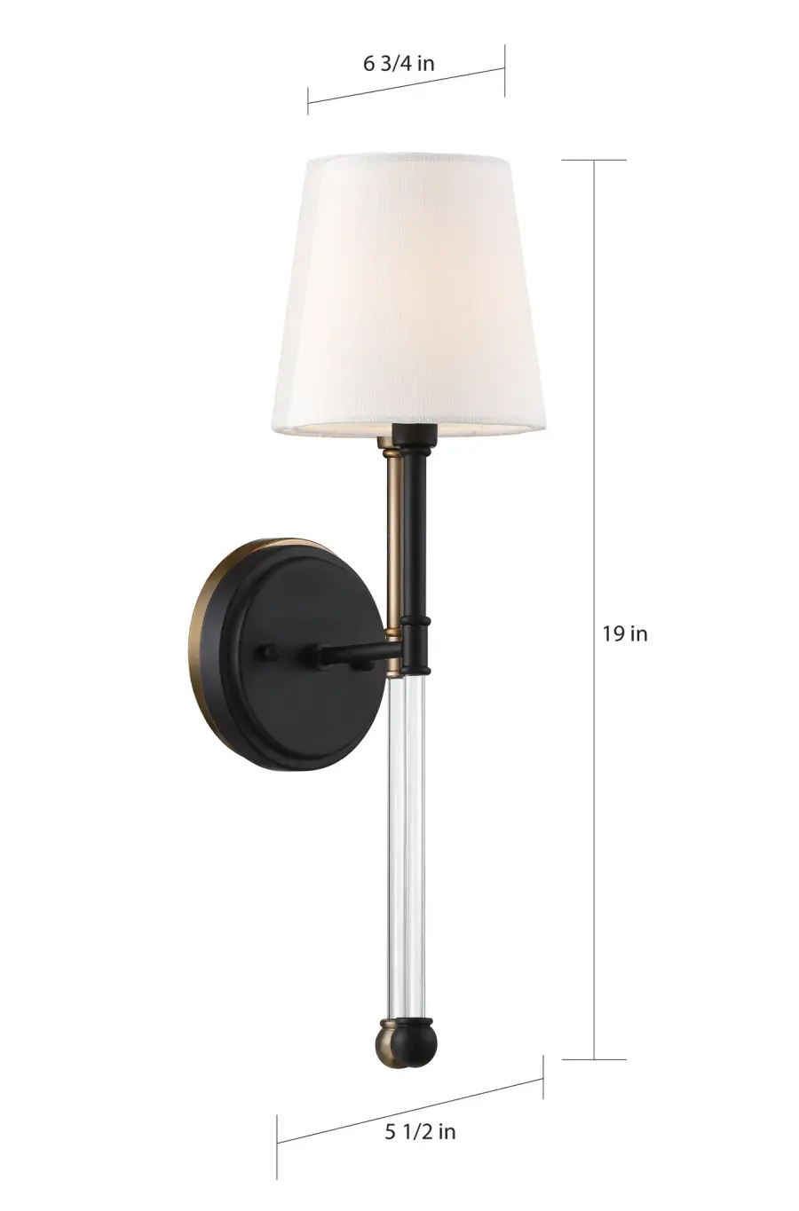 Olmstead 1-Light Wall Sconce in Aged Bronze with White Linen Shade - Image 5