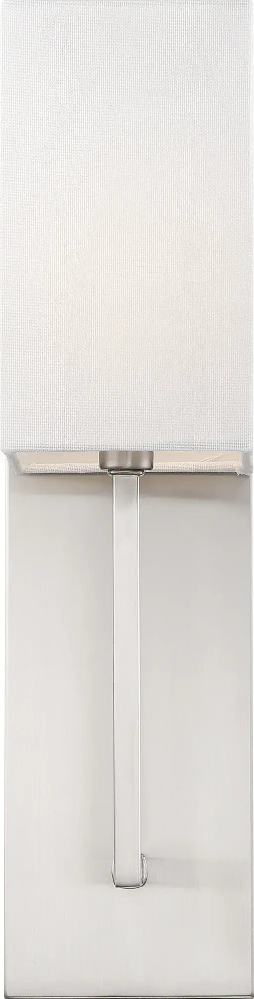 Vesey 1-Light Wall Sconce in Brushed Nickel with White Linen Shade - Image 2