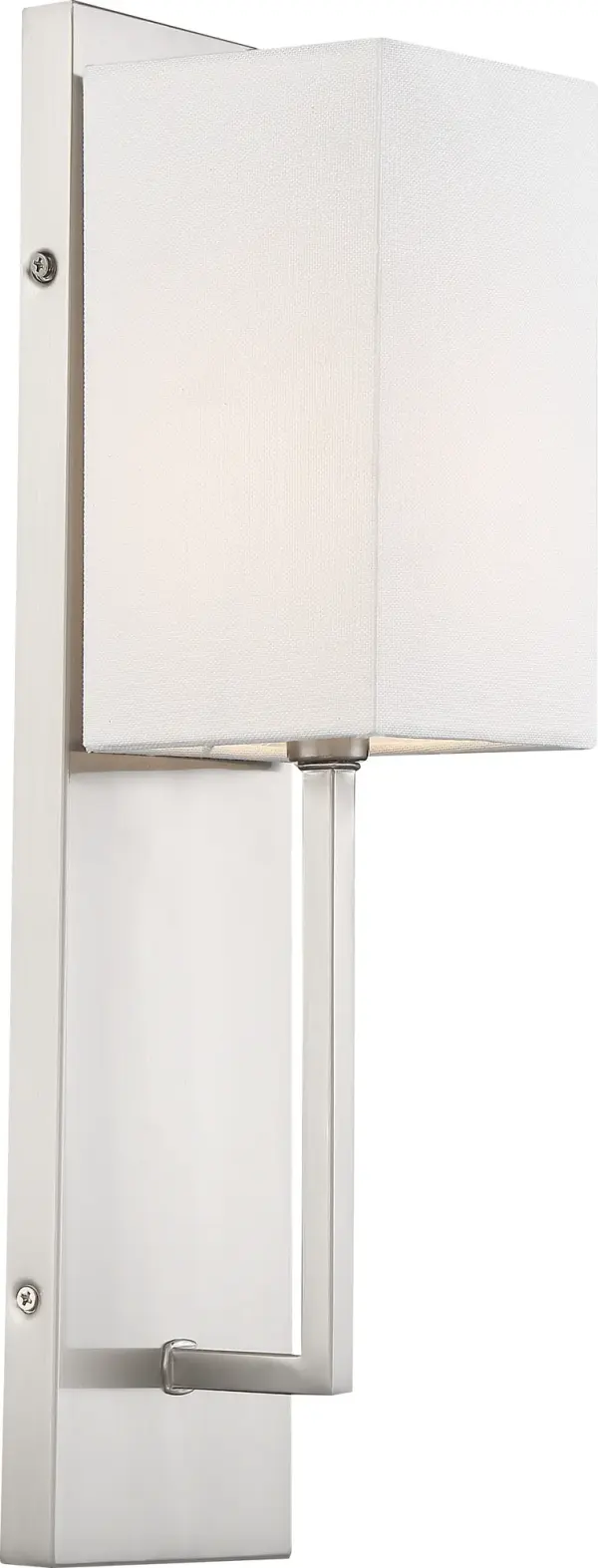 Vesey 1-Light Wall Sconce in Brushed Nickel with White Linen Shade - Image 3