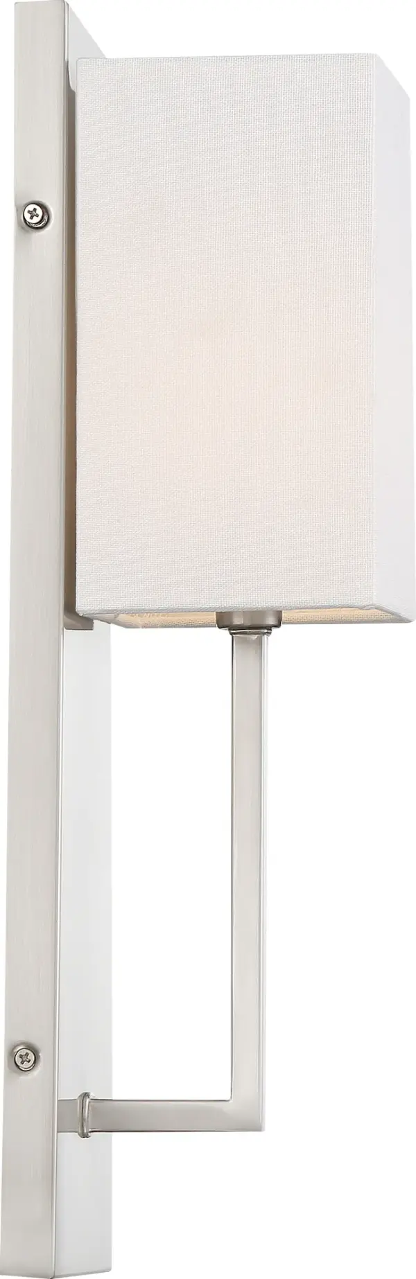 Vesey 1-Light Wall Sconce in Brushed Nickel with White Linen Shade - Image 4