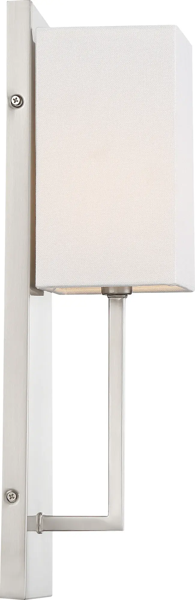 Vesey 1-Light Wall Sconce in Brushed Nickel with White Linen Shade - Image 4