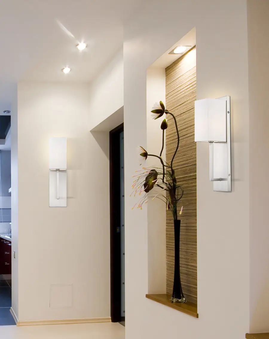 Vesey 1-Light Wall Sconce in Brushed Nickel with White Linen Shade - Image 6